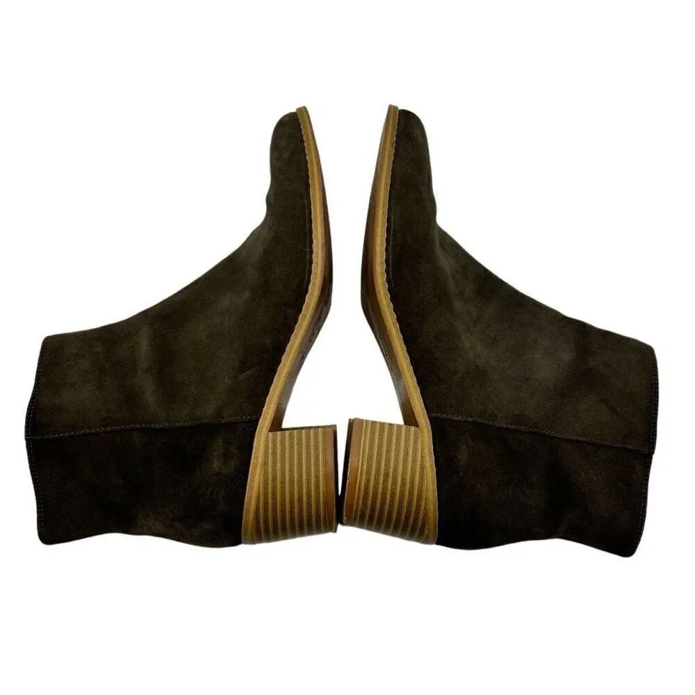 Clarks‎ Breccan Myth Suede Ankle Boots Khaki Olive Size 7.5